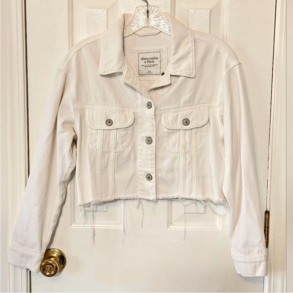 Abercrombie & Fitch Jackets & Blazers - Abercrombie | White Distressed Denim Jacket